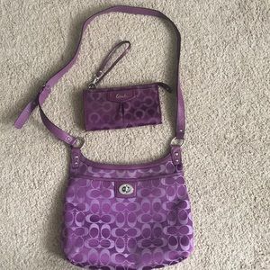 Coach crossbody purse and matching wristlet